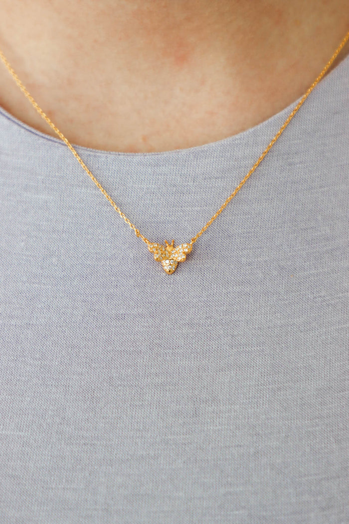 gold bee necklace