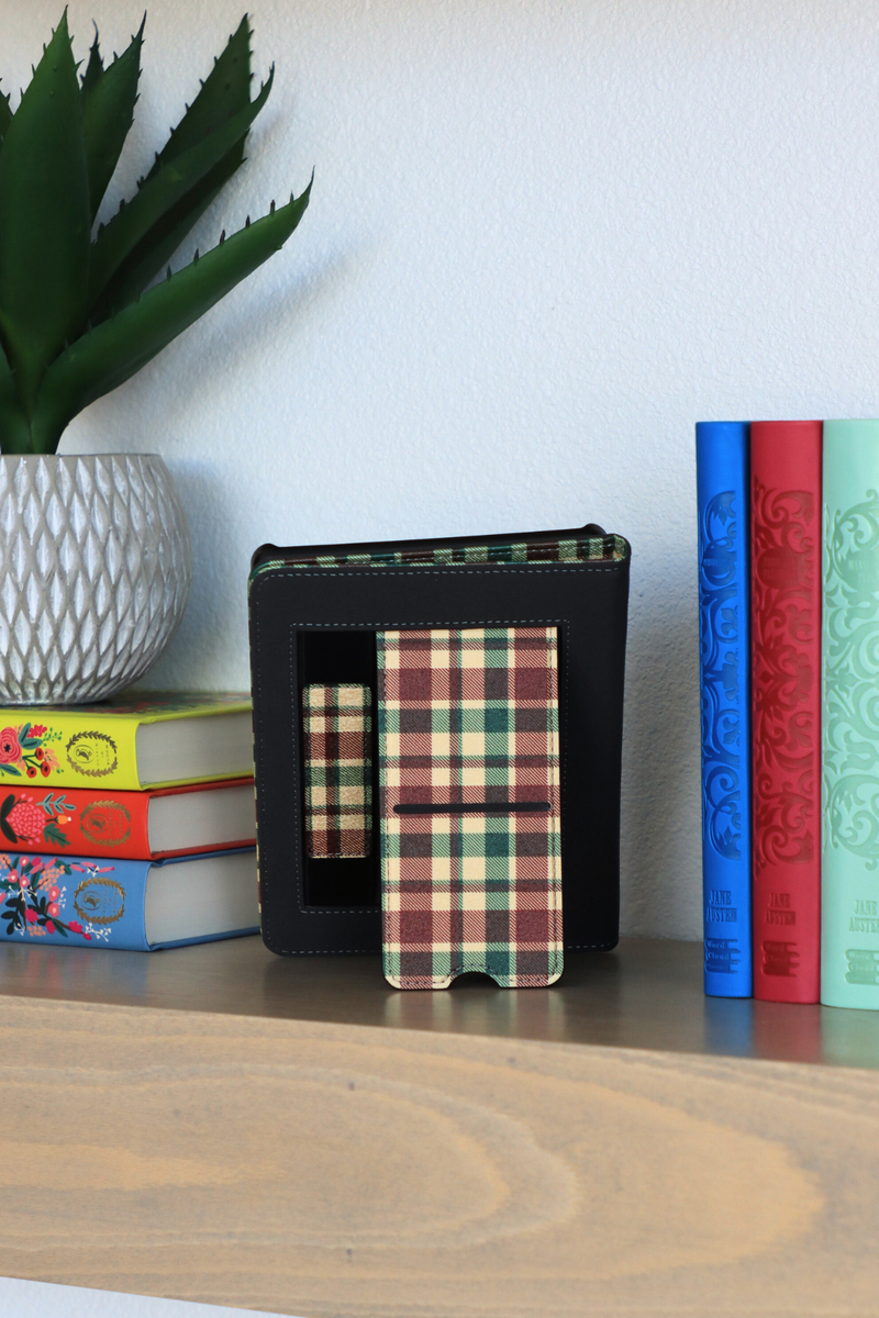plaid tidings kindle case