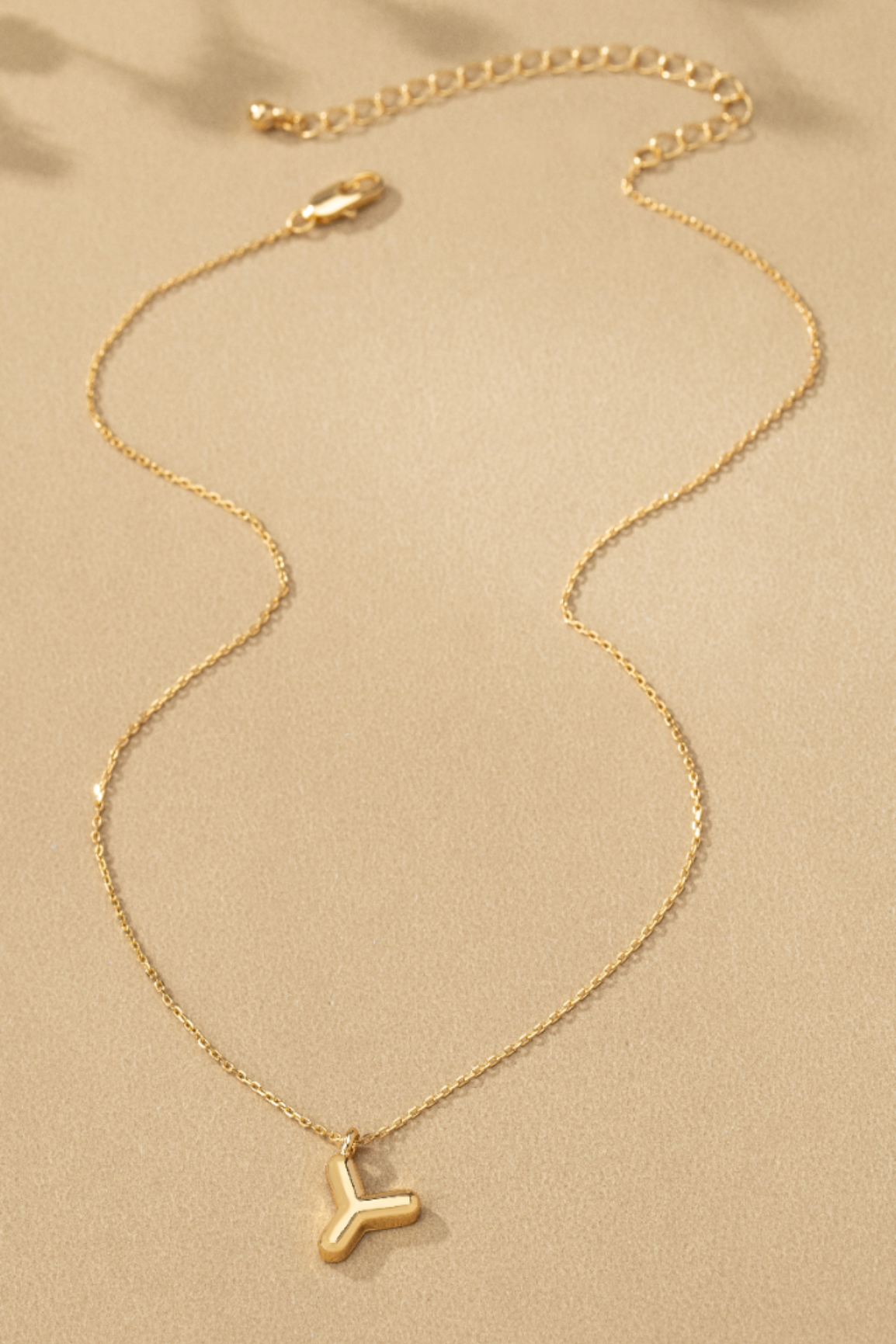 Y letter gold necklace