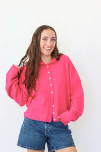 pink novel threads cardigan