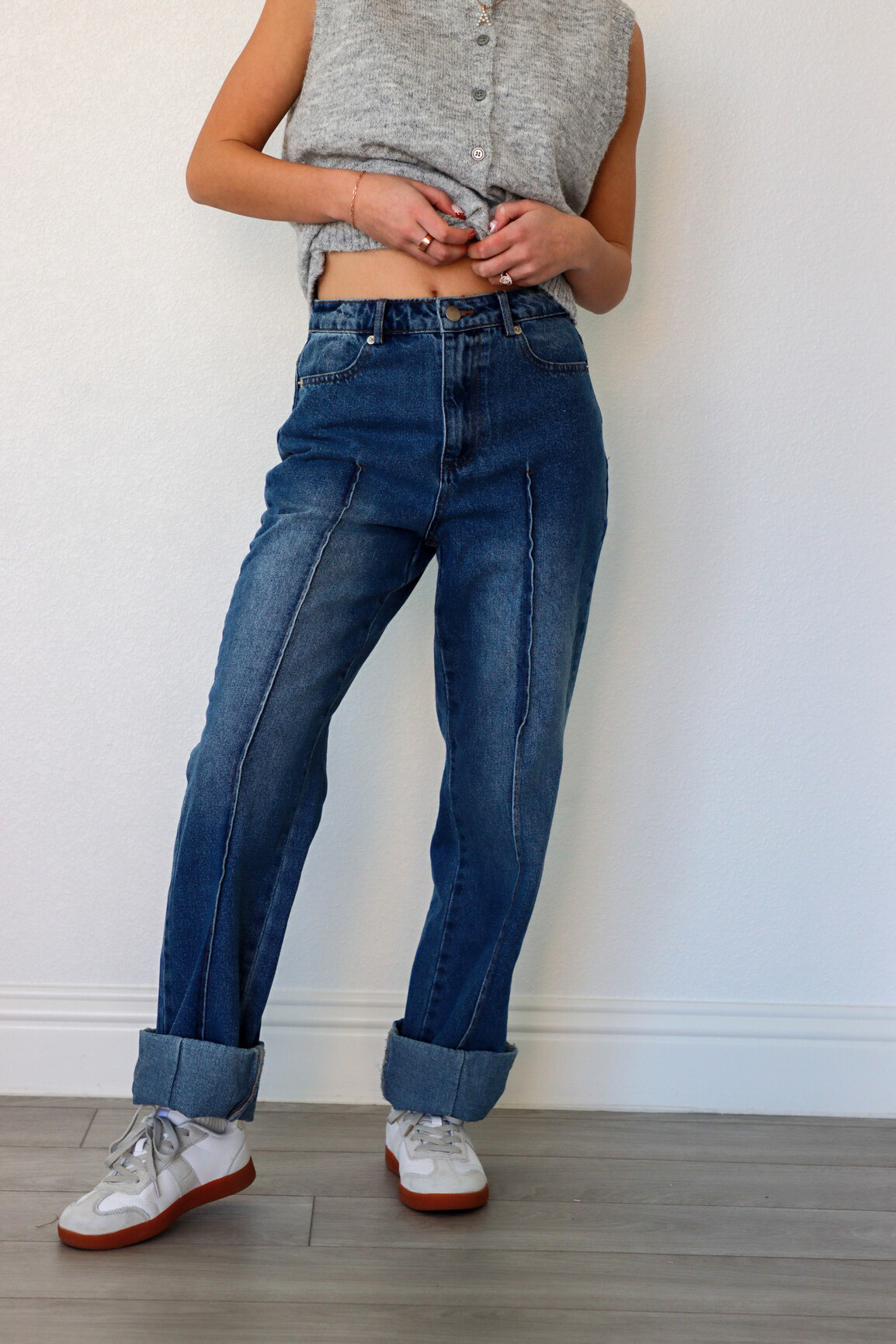 girl wearing denim jeans