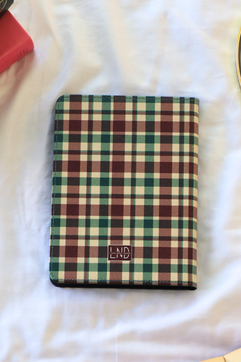 plaid tidings kindle case
