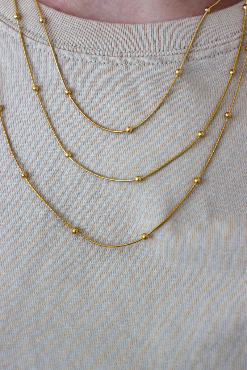 layered gold necklace