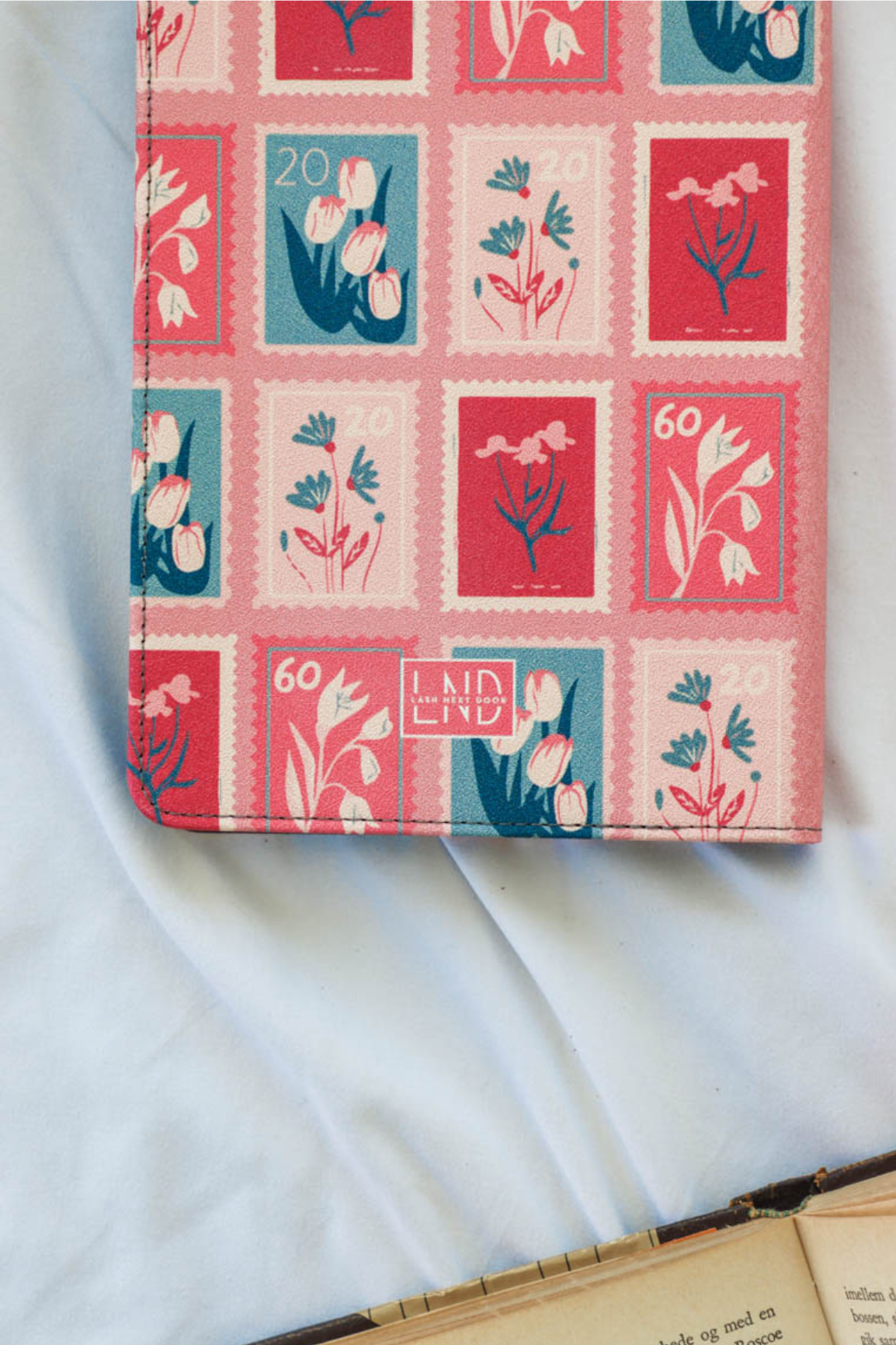 pink postage stamp kindle case