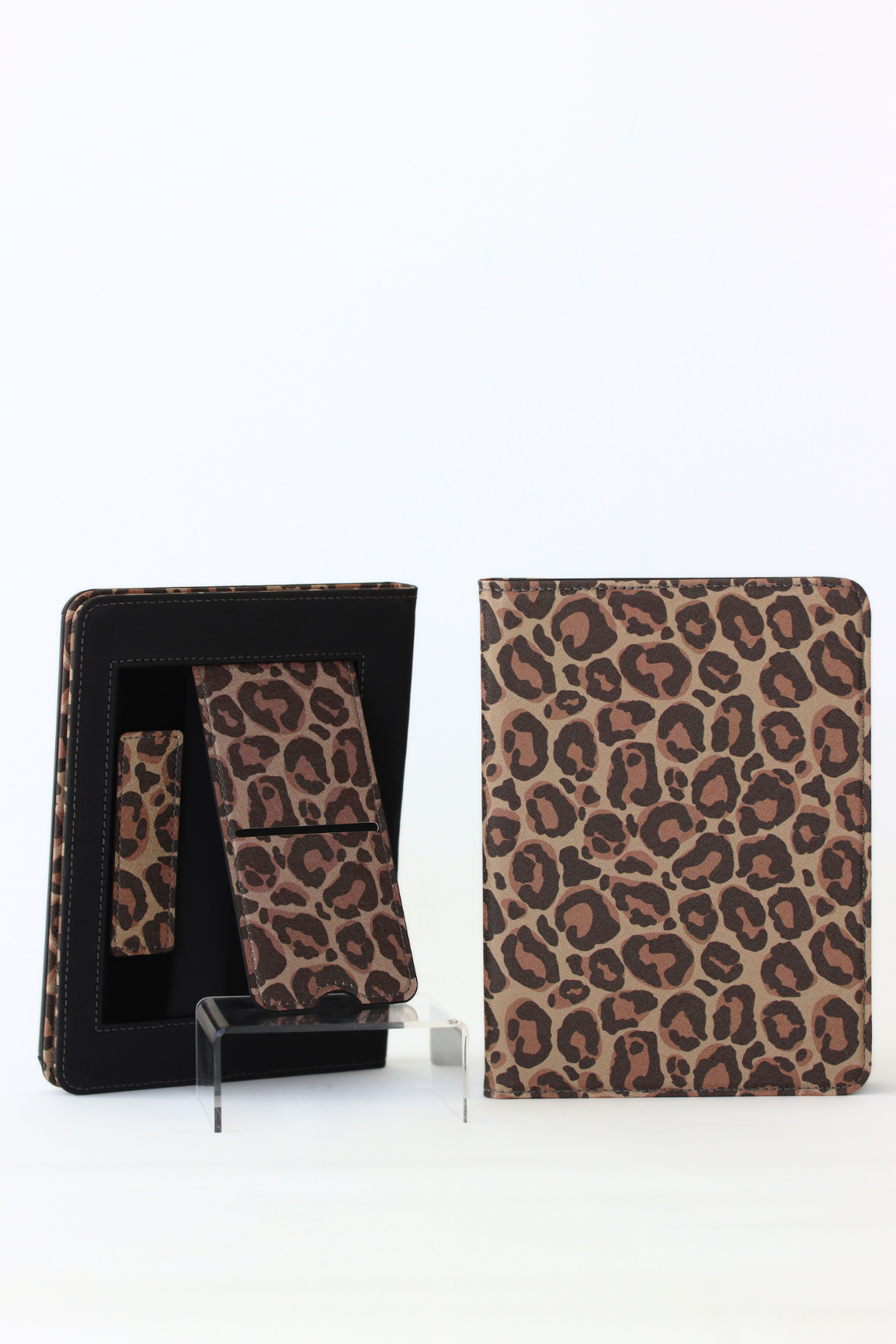 Leopard print kindle on a white background
