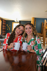 girls wearing holiday pajamas 