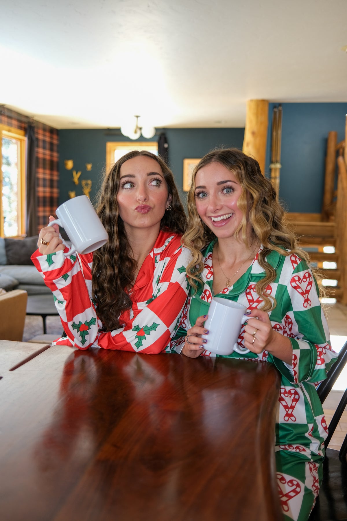 girls wearing holiday pajamas 