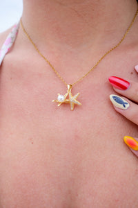 gold starfish necklace