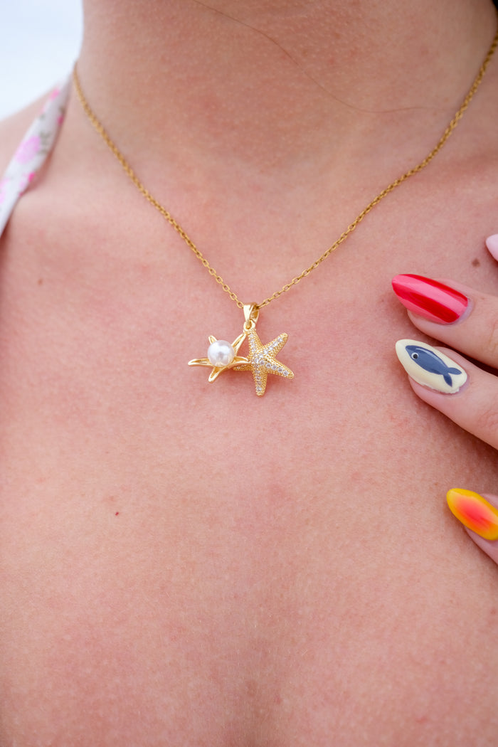 gold starfish necklace