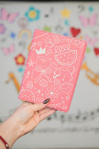 coral doodle kindle case