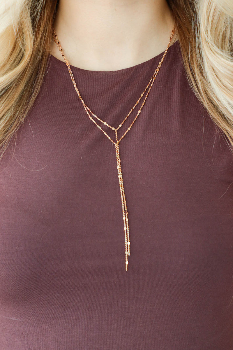 gold dainty layered necklace
