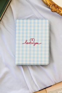 light blue "love you" kindle case