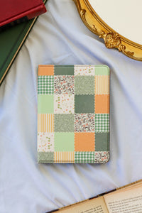 green & orange patchwork kindle case