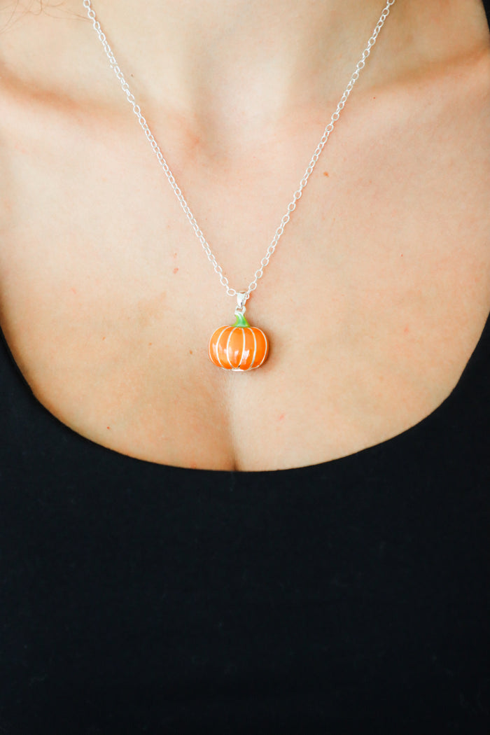 orange pumpkin necklace