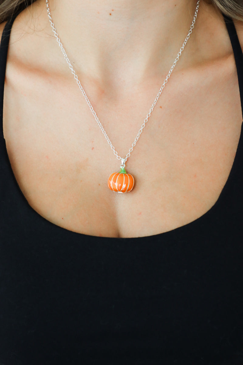 orange pumpkin necklace