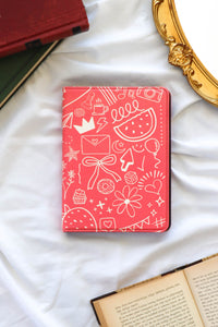 coral doodle kindle case