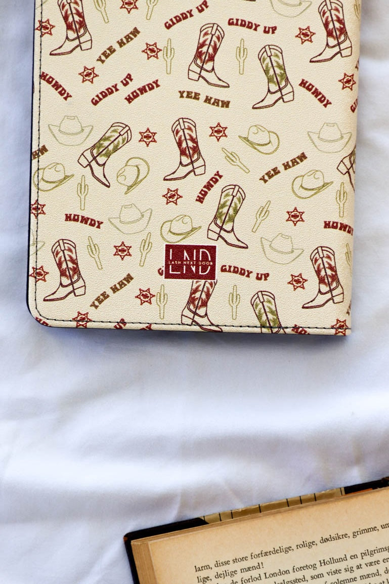 western themed tan kindle case