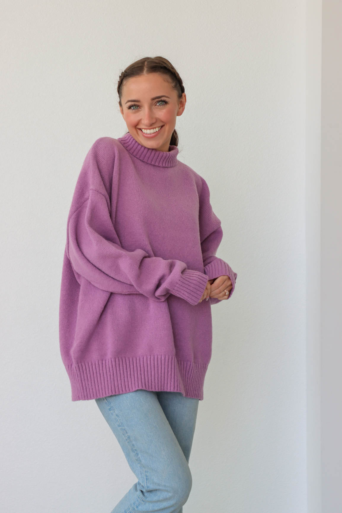 Light purple store turtleneck sweater