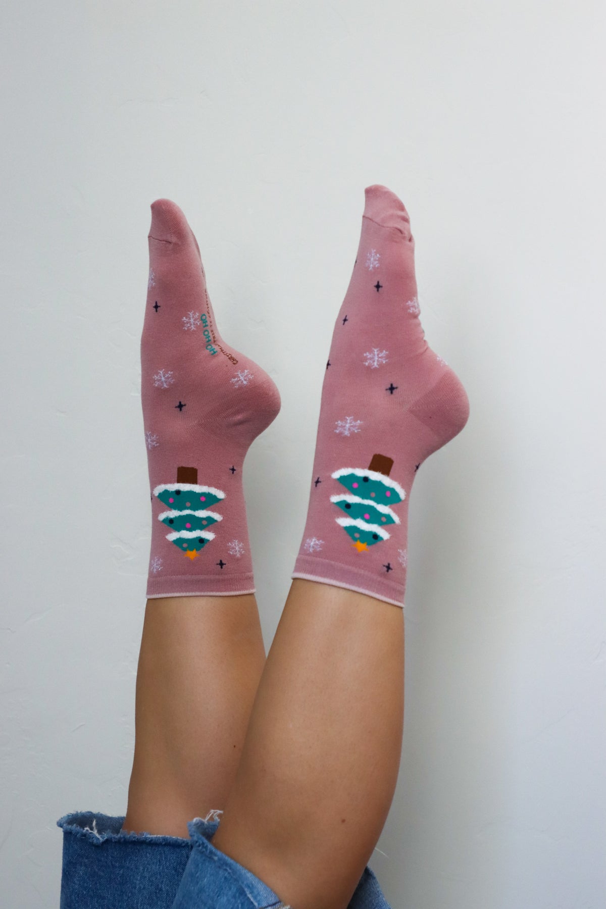 pink christmas socks