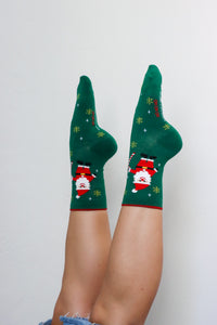 green christmas socks