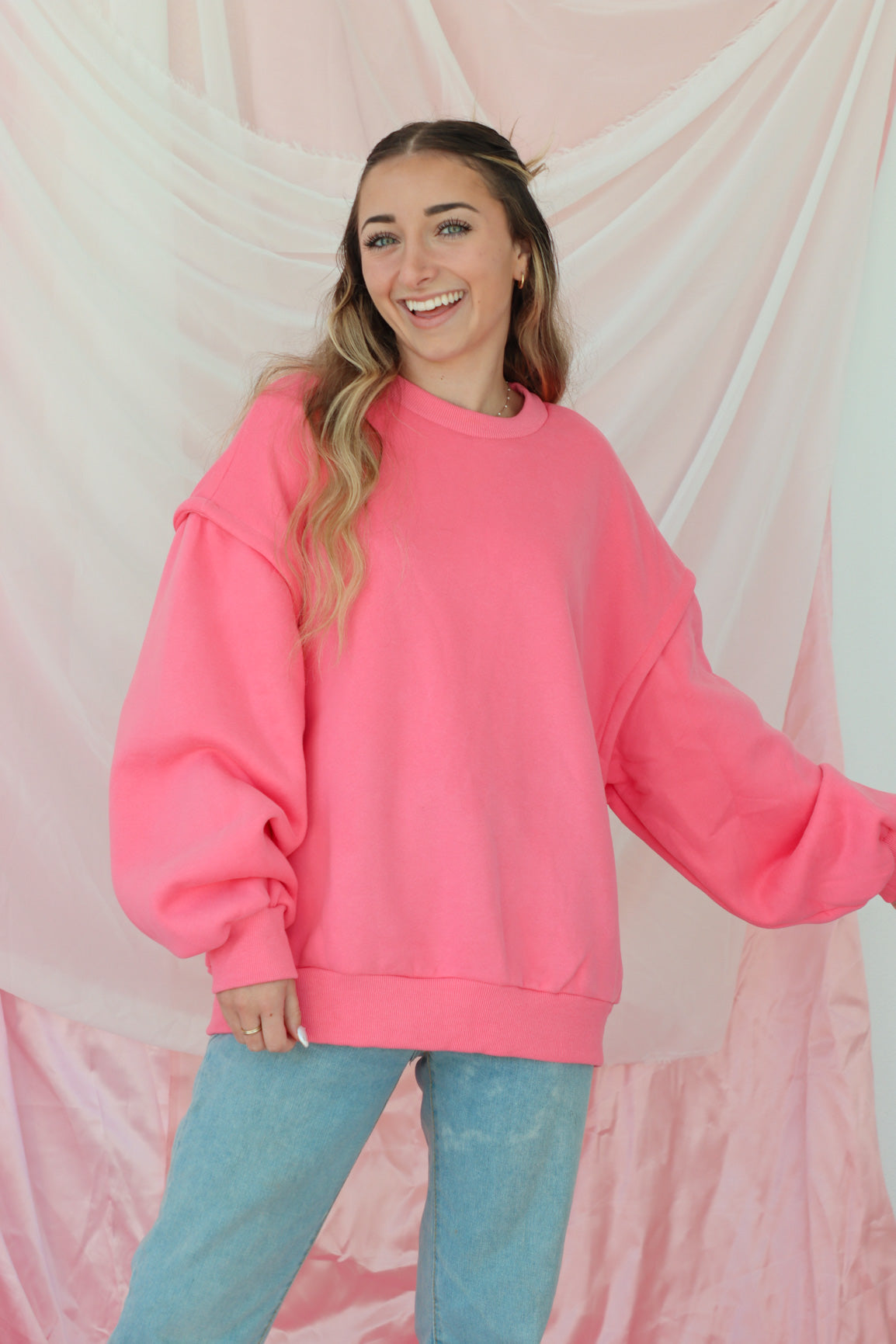 Hot Pink Crewneck Sweatshirt