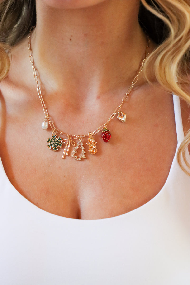 holiday charm necklace