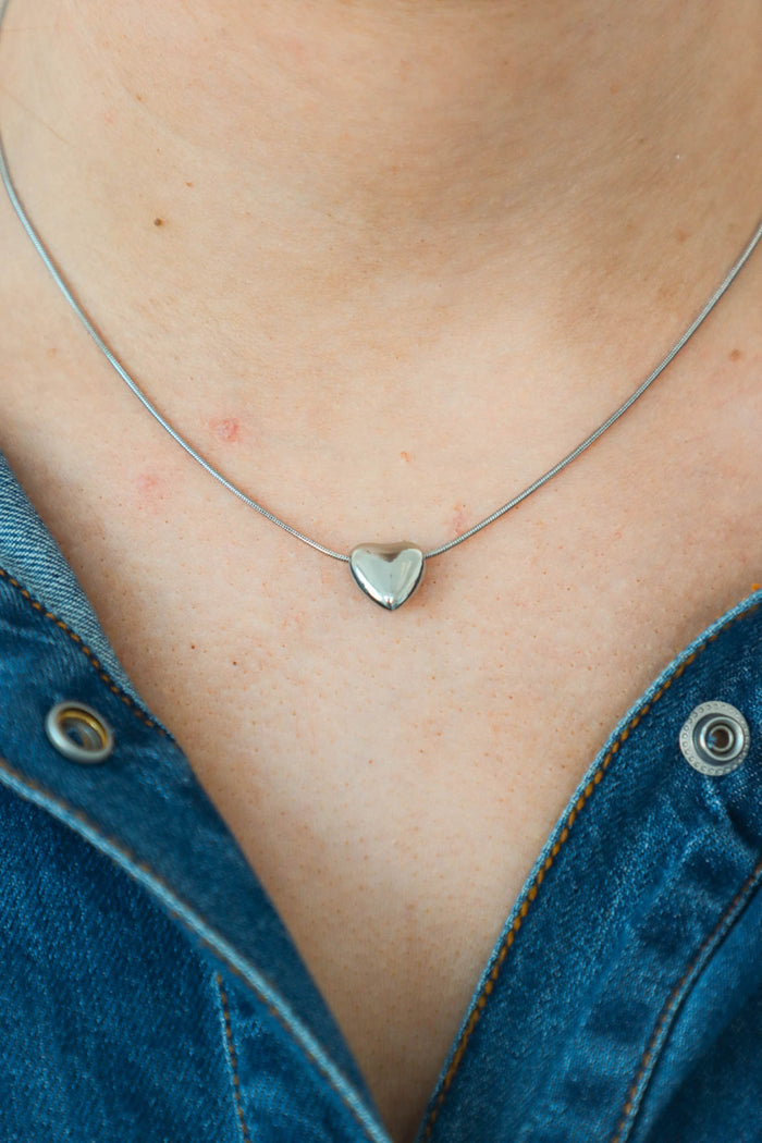 silver heart necklace