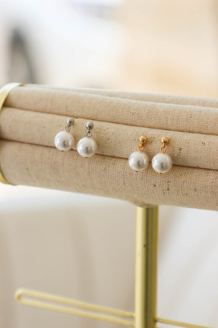 gold and silver pearl earrings