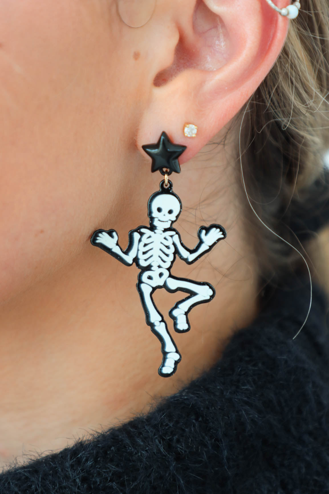 Skeleton earrings best sale claire's