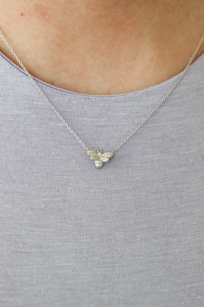 silver bee necklace