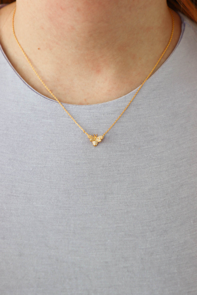 gold bee necklace