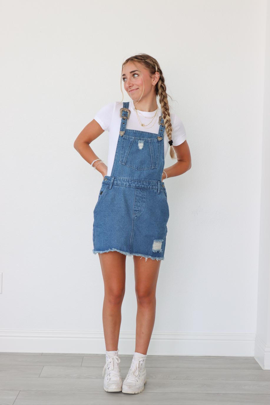 Baby jean shop overall dress