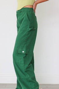 girl wearing green cargo pants