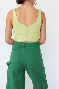 girl wearing green cargo pants