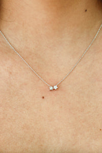 silver necklace with two star charms
