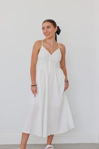 girl wearing white long dress