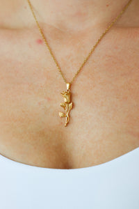 gold rose necklace