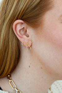 gold bow earrings