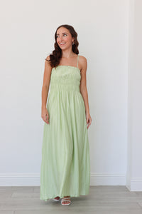 girl wearing lime green long dress