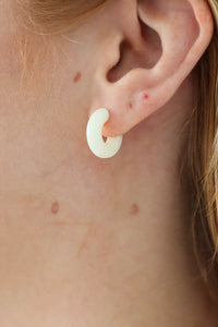white chunky hoop earrings