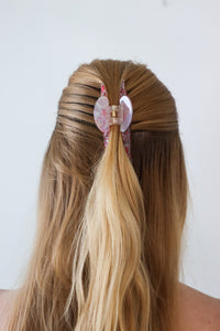 pink ocean inspired hair clip