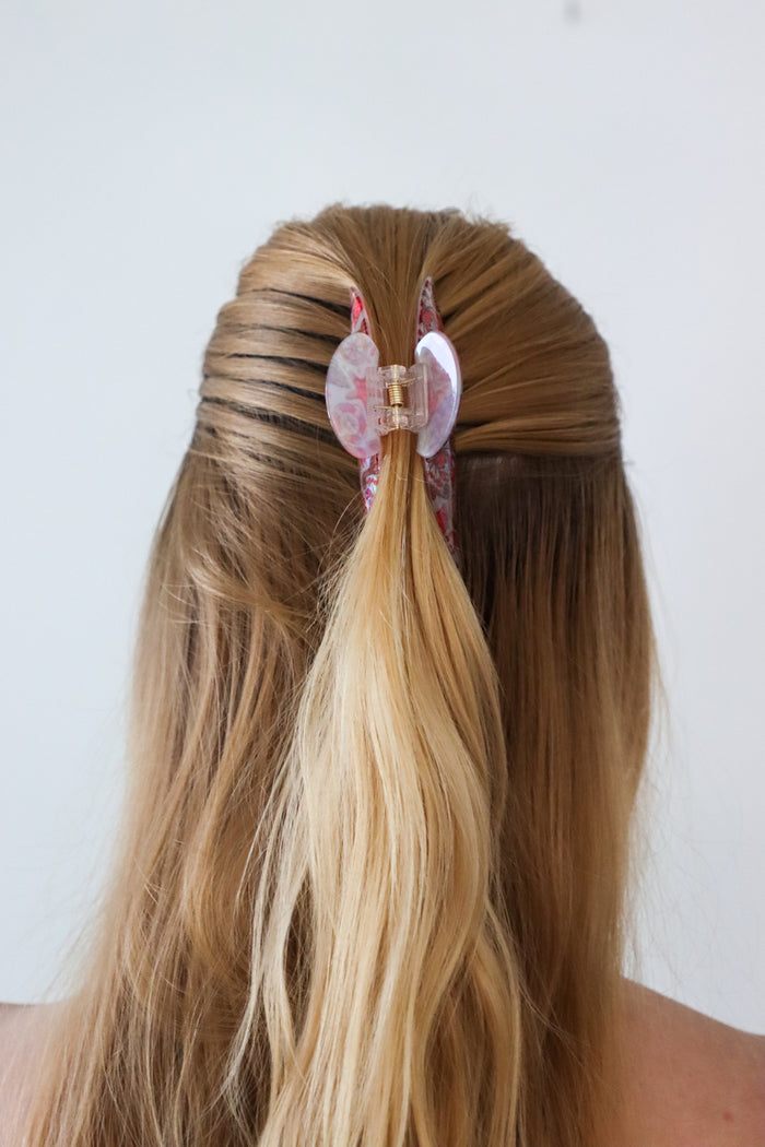 pink ocean inspired hair clip