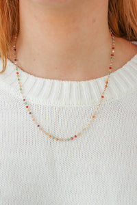multicolored bead dainty necklace