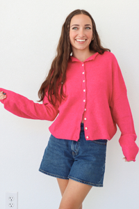 pink novel threads cardigan