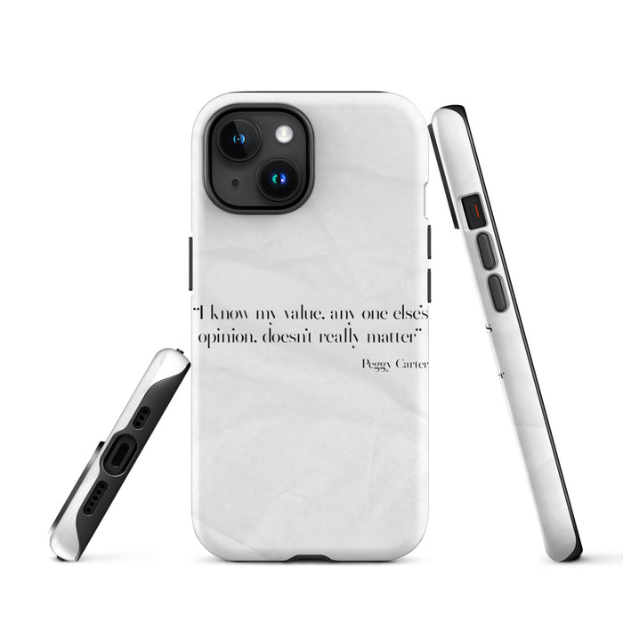 Phone case with a quote on a white background