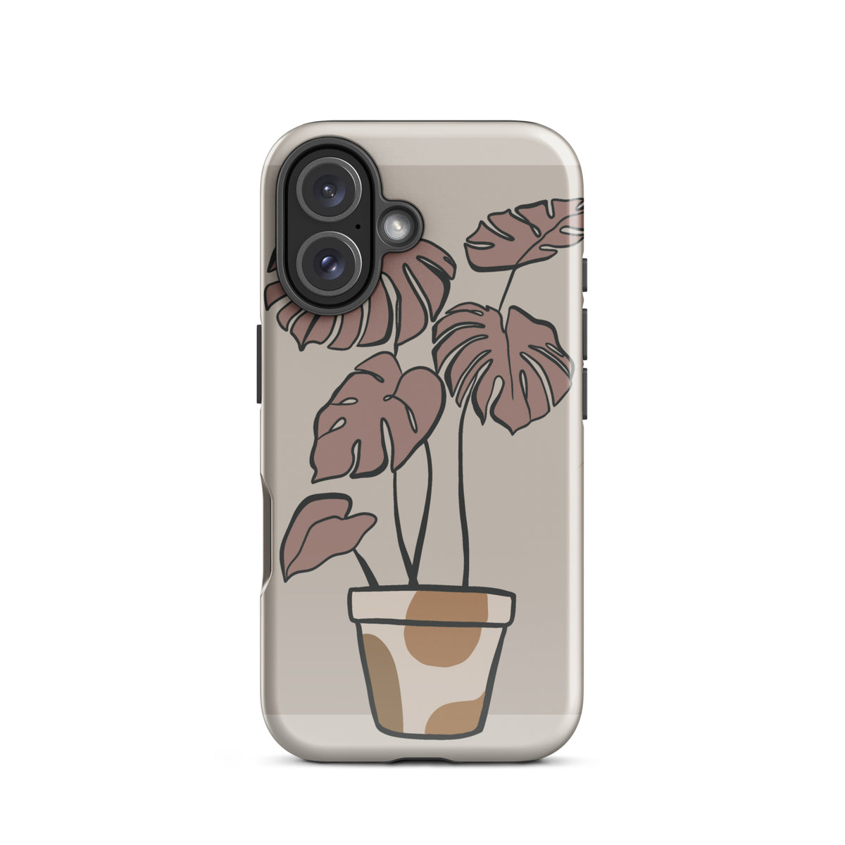 pink plant iphone 16 case