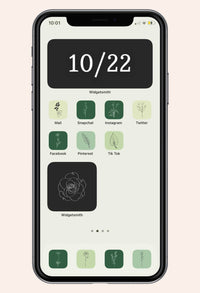 neutral and multiple shades of green with plants and leaves as an ios phone background