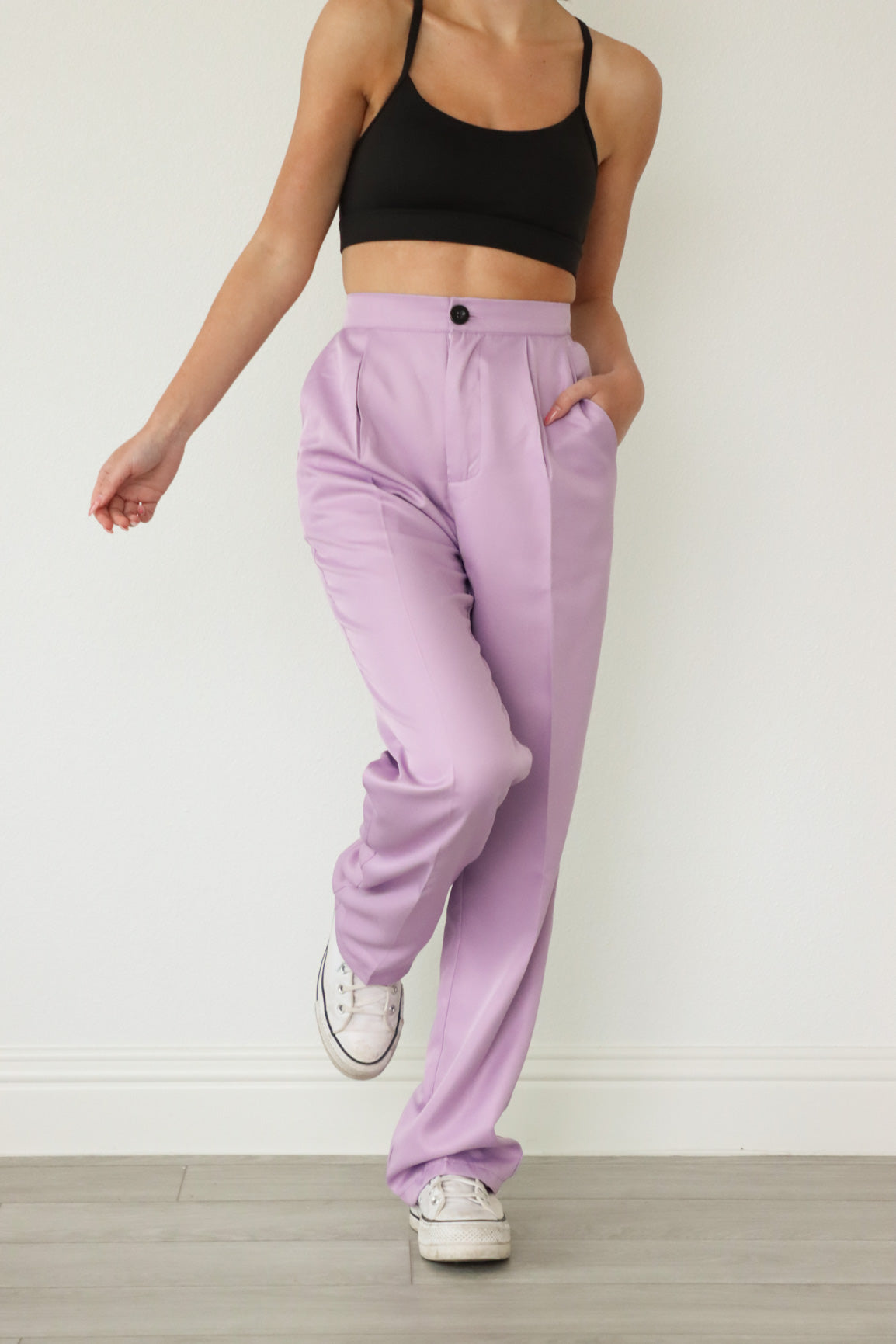Lavender High Rise Dress Pants with Pockets  Classy Cowgirl Co