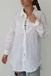 girl wear white button up