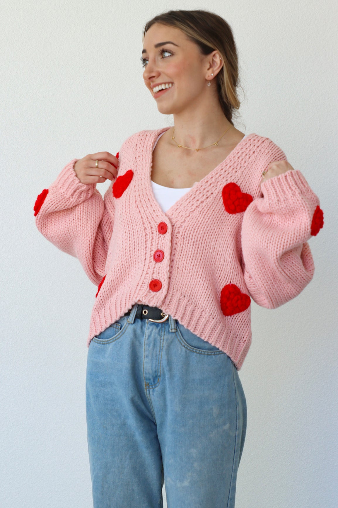 Cardigan with hearts shop